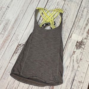 Lululemon Gray Built-In Criss Cross Bra Tank - Size 2